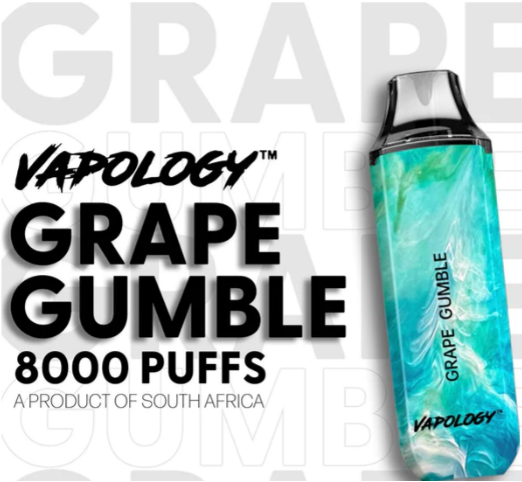 Vapology 8000 Disposable Vape 50mg 50mg Grape Gumble
