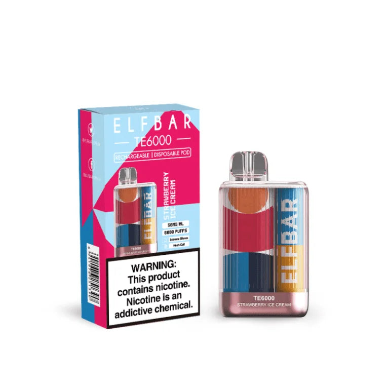 Elf Bar TE6000 Disposable Vape 50mg Strawberry