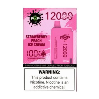 Pop Hit - 12000 Puffs - Strawberry Peach Ice Cream