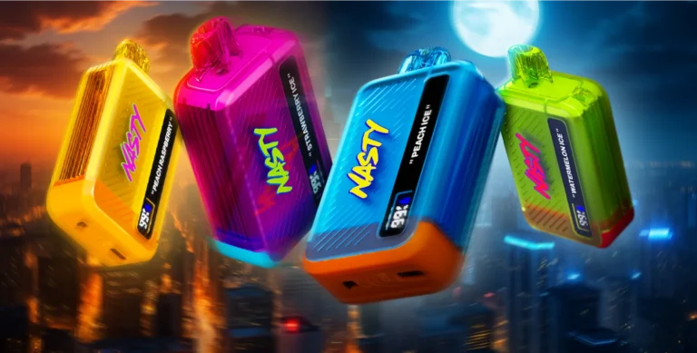 Nasty Bar 9000 D9Ki disposable vape devices in four colourways