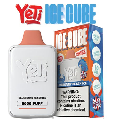 Product Review Yeti Ice Cube Disposable Vape 6000 20mg Blueberry Peach Ice