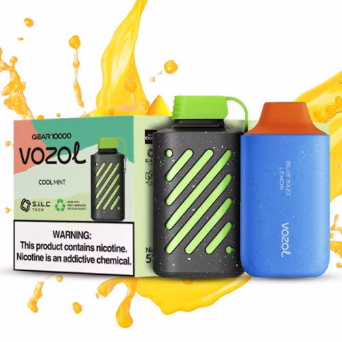 Vozol 10x Cool Mint Gear 10000 Puff Vapes and 1x Star 6000 Puff Blue Razz Lemon Vape