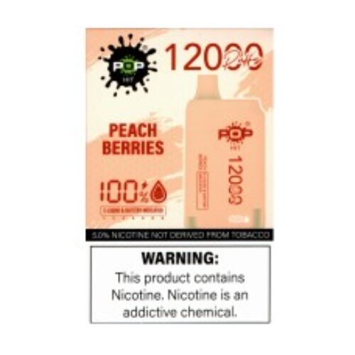Pop Hit – 12000 Puffs – Peach Berries