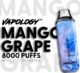 Vapology  – 8000 Puff Mango Grape