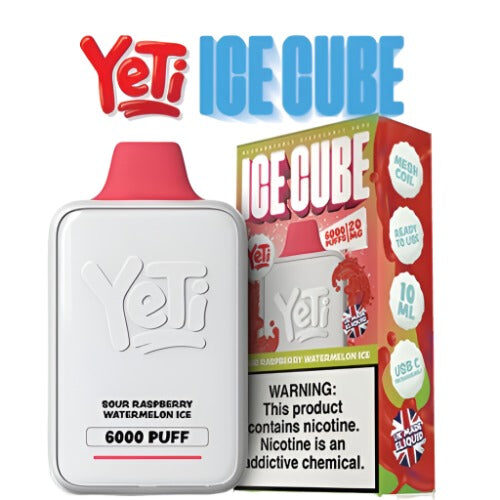 Yeti Ice Cube Sour Raspberry Watermelon Ice 20mg Disposable Vape
